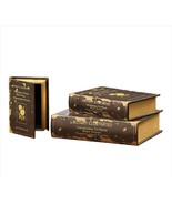 Storage Trinket Boxes Books Set of 3 MDF 9&quot; 10&quot; 13&quot; High Vintage Withere... - £62.14 GBP