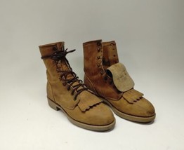 Durango Kiltie Western Boots 20069 Vintage Men&#39;s Packer Brown Leather Si... - $61.99