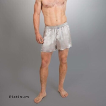 One Linda Hartman Men&#39;s 100% Pure Silk Boxers Size XX-Large Platinum - $40.41 CAD