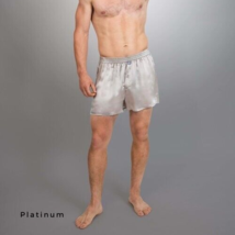 One Linda Hartman Men&#39;s 100% Pure Silk Boxers Size XX-Large Platinum - £26.42 GBP