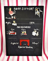 Precious Vintage Baby Sitter Emergency Number Wall Mount Chalkboard Plaque - £29.81 GBP