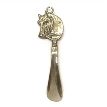 Shoe Horn Horse Head Solid Brass Equestrian Vintage 7 3/4&quot; height - £16.62 GBP