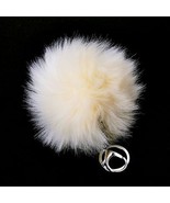 Beige Pom Pom Faux Fur Keychain Appr. 3-4&quot; Ball New w/o tags - €4,64 EUR