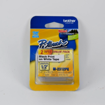 Brother Genuine P-Touch M-2312PK Tape, 2 Pack, 1/2" (0.47") Wide Standard  - $8.42