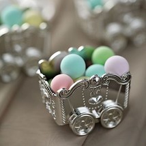 Silver 12 Metallic Mini Chariot Wedding Favor Boxes Gift Holders Party - £13.68 GBP