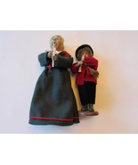 COLLECTIBLE VINTAGE TWO CAROLER DOLLS WOMAN 11.5&quot; AND BOY 9&quot;H - $13.54 CAD