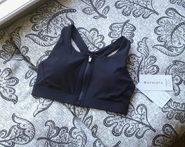 Sports bra by Athleta (Ultimate Zip Front Bra), small (D-DD), black colo... - £28.47 GBP