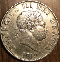 1819 UK GB GREAT BRITAIN SILVER HALF CROWN COIN - $108.28