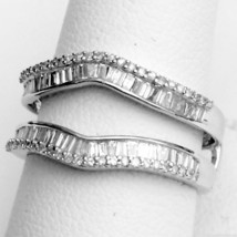 14K Weiß Vergoldet Künstlicher Diamant Ring Schutz Solitaire Verstärker 0.50ct - £109.48 GBP