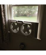 Twin Window Fan 9&quot; Reversible Airflow, 2-Speed, Auto-Locking Expanders, ... - $109.09 CAD
