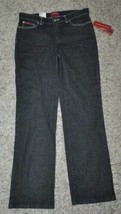 Womens Jeans Chaps Straight Black Wash Straight Stretch Pants-size 4 - £19.33 GBP