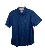 Ben Sherman Shirt Short Sleeve Button Up XL Blue &amp; White Polka Dots Preppy - $24.45