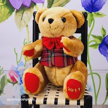 Macy’s Christmas Teddy Bear 2011 Plush Stuffed Animal 12” Jointed Gingham - $18.70