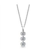 3W1373 - Rhodium 925 Sterling Silver Chain Pendant with AAA Grade CZ  in... - $64.17 CAD