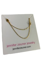 Jennifer Zeuner Jewelry Double Strand Star Necklace Stainless Steel Plated Gold - $24.75