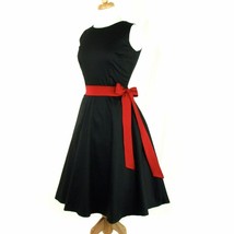 Cute Rockabilly 50s Retro Black Red Bow Swing Dress Vintage Pin Up Fashion - £62.87 GBP