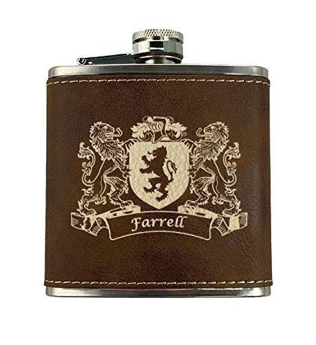 Primary image for Farrell Irish Coat of Arms Leather Flask - Rustic Brown