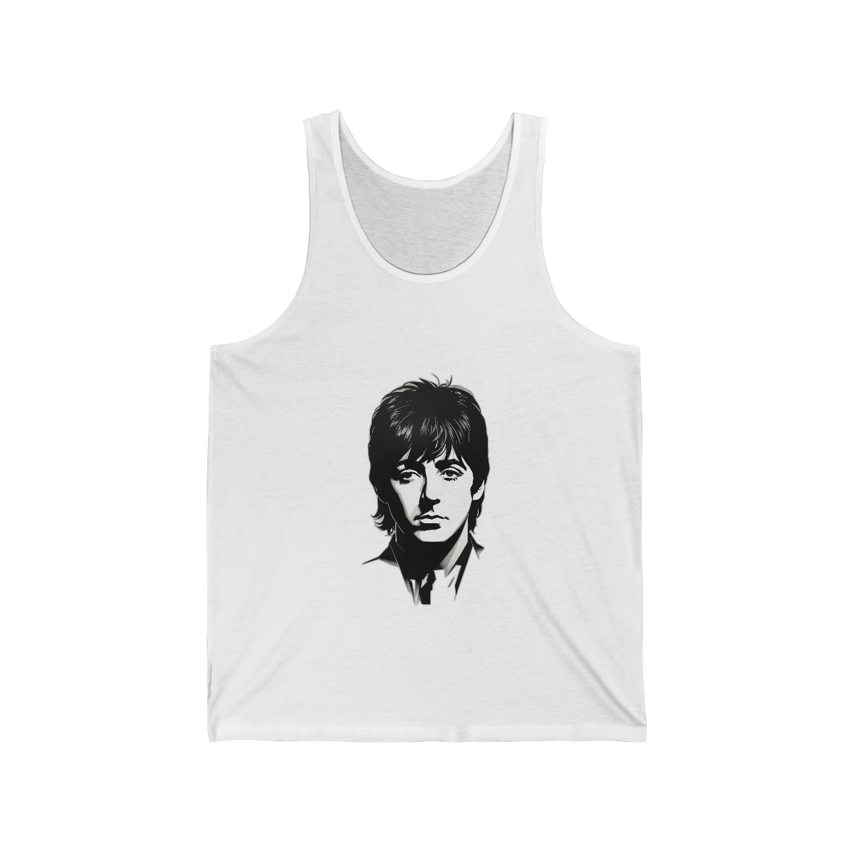 Paul McCartney Unisex Jersey Tank: Iconic Black & White Portrait - £18.91 GBP - £21.38 GBP