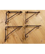 4 PCS CAST IRON SHELF BRACKETS CORNER BRACE CORBELS PLANT HOOKS LARGE RU... - €36,85 EUR
