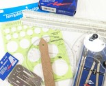 Vintage Alvin Drafting set lot Drawing architect ruler protractor combo ... - $29.00