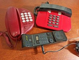 Two vintage push-button telephones and a radio. 1990s - £35.03 GBP