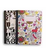 Retro Patterned Wide Ruled 100 Sheets Composition Notebooks - (Pack of 2... - $14.99