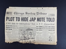 Plot To Hide Japanese Note Told 1946 Old Newspaper Chicago Tribune Feb 3 - $6.93