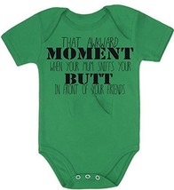 VRW That awkward moment unisex baby Onesie Romper Bodysuit funny (3 months, Gree - $14.84