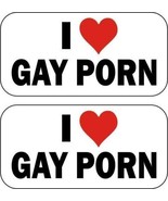 StickerDad (2 PACK) I Love Gay Porn - size: 2&quot; X 1&quot; color: BLACK/WHITE/R... - $6.83 CAD