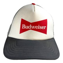 Budweiser Trucker Hat Mesh Back VTG Adjustable Snapback Iconic Red Bowti... - $14.01