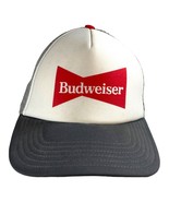 Budweiser Trucker Hat Mesh Back VTG Adjustable Snapback Iconic Red Bowti... - $14.01