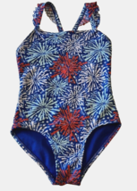 new Cat &amp; Jack Girls ONE PIECE SWIMSUIT sz L (10-12y ) Fireworks Swimmin... - $14.75