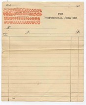 1900&#39;s Unused Dentist Bill For Professional Services Full Set of Teeth I... - £29.41 GBP