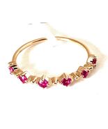 pink sapphires gold ring 14k gemstones ring 14 carats solid gold - stone... - $290.57