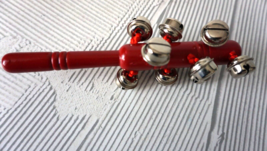 Wood Red Handle Shaker Bells Musical Percussion Instrument 12 Metal Jing... - £7.76 GBP