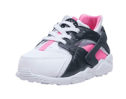Nike Toddlers Huarache Run Running Shoes,Wolf Grey/Black/Pink Flash Size 10 - $89.10