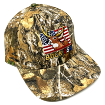 REALTREE CAMO BUCK USA AMERICAN FLAG OUTDOOR HUNTING RETRO CURVED BILL H... - £11.33 GBP