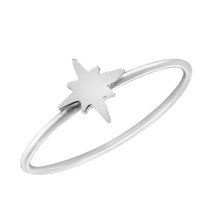 Guiding Bright and Shining Mini North Star Sterling Silver Ring-8 - £7.15 GBP