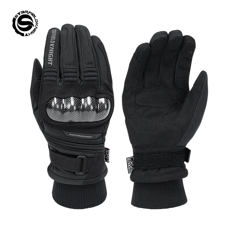 Rbon fiber waterproof guantes moto racing luvas hard shell knuckle protection motorbike thumb200