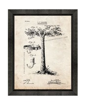 Suspension Hook Patent Print Old Look with Beveled Wood Frame - £19.75 GBP+