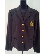 Chaps Ralph Lauren Crest Blazer Black / Gold Buttons Women&#39;s XL  Pocket ... - $70.13