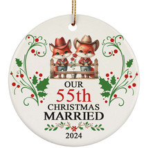 Our 55th Years Christmas Married Ornament Gift 55 Anniversary &amp; Red Fox ... - £11.63 GBP