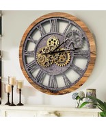 Wall clock 24 inches with real moving gears Wood & Stone - $189.00