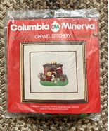 Vintage 80s Columbia Minerva Waiting For Santa Picture Christmas Crewel ... - £18.96 GBP