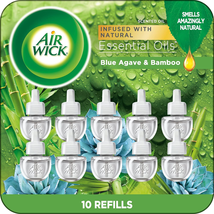 Plug in Scented Oil Refill, 10Ct, Blue Agave and Bamboo, Air Freshener, Essentia - £31.82 GBP