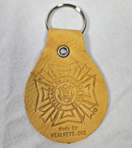 Vintage Veterans of Foreign Wars Leather Keychain Collectible Healvets.org - $4.99