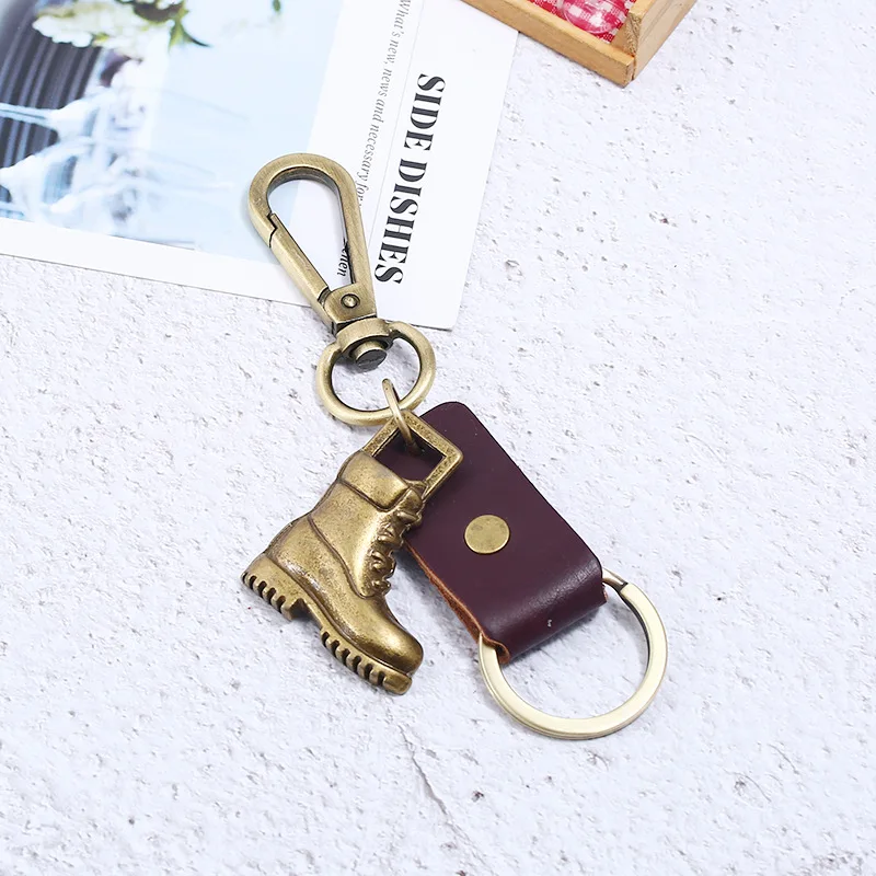  Fashion Keychain Alloy Boots Pendant Retro Leather Holder boy Bag Car Keyring C - £47.59 GBP