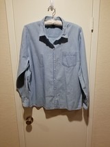 J. Crew Womens Button Down Long Sleeve Denim Chambray Shirt Size 3X Light Blue - £17.19 GBP