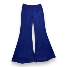 Vtg 70s Tami Of SF Bell Bottoms Navy Blue Polyester Pants Disco Size 11/12 - £69.43 GBP