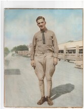 Vintage 1942 WWII Soldier Photo 8x10 Hand Colored “Deep in the Heart of ... - $39.99